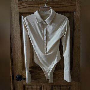 Cream Long Sleeve Bodysuit